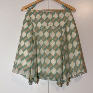 Anthropologie “Girls From Savoy” 100% Silk Flare Skirt